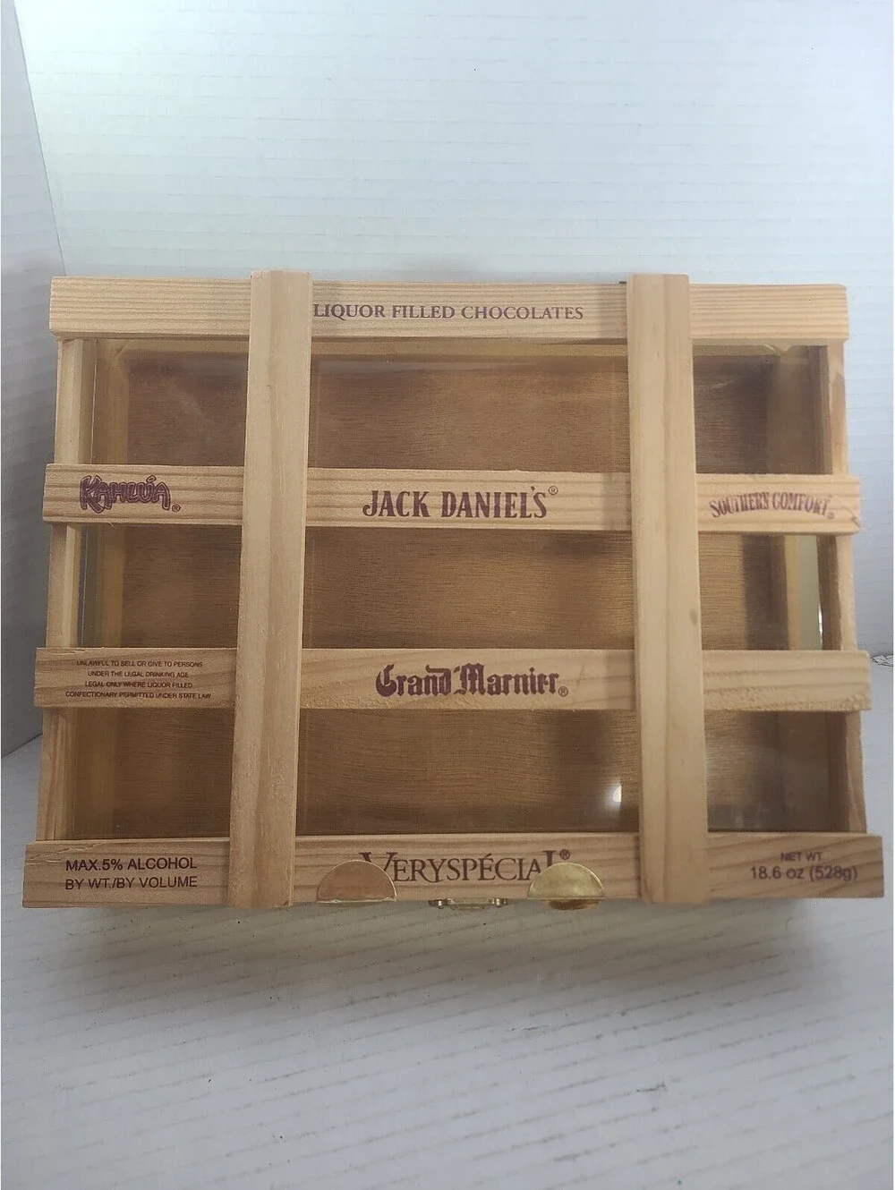 Collectible Wooden Jack Daniel Kahlua Southern Comfort Grand Marnier Hinged Box